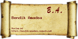 Bendik Amadea névjegykártya